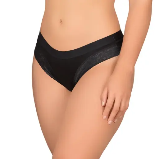 [132] Bikini con elástico afelpado y blondas 
